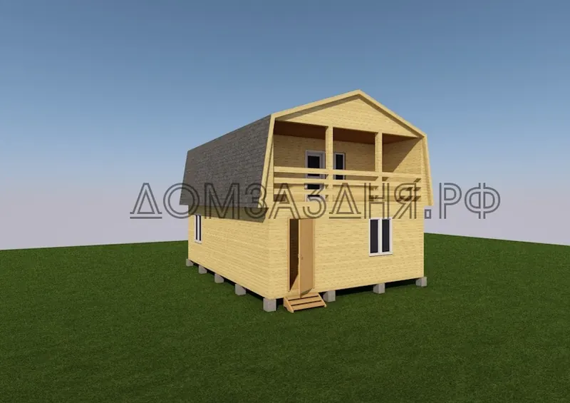 Каркасный дом 6×9 с мансардой